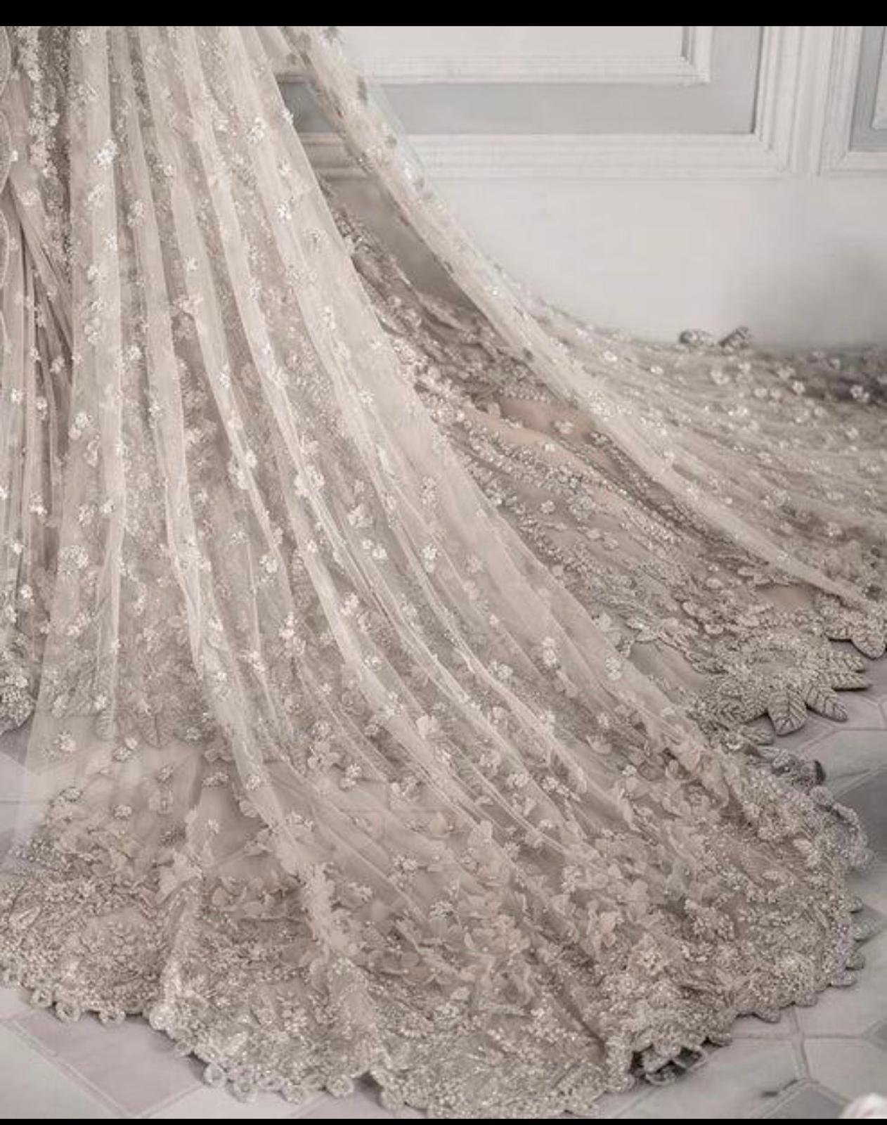 silver grey 3d floral bridal lehenga premium collection silver grey 3d floral bridal lehenga premium collection